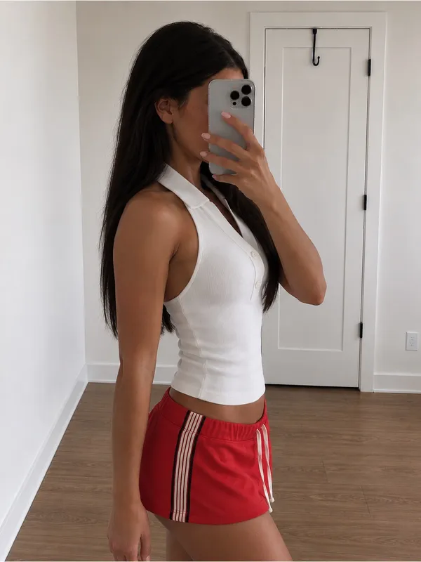 BDG Urban Outfitters White Collared Halter
Button Top - Image 2