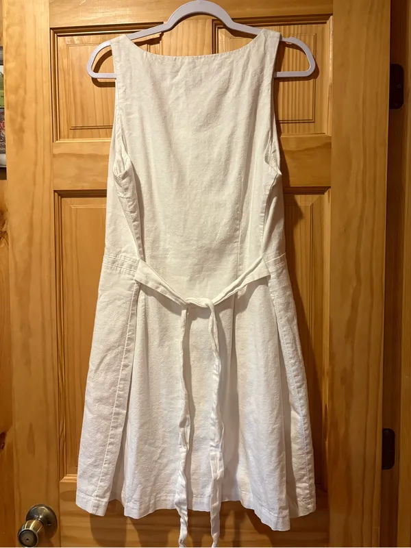 New Day Button-Front Square-Neck White Linen Blend Dress women’s XL - Image 2
