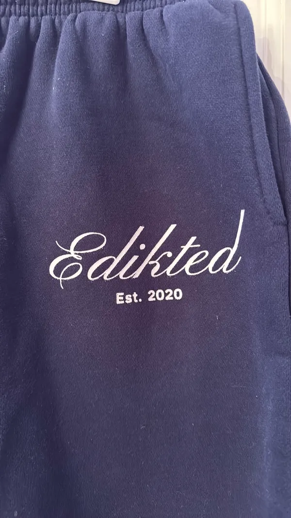 Edikted Navy Sweatpants  - Image 2