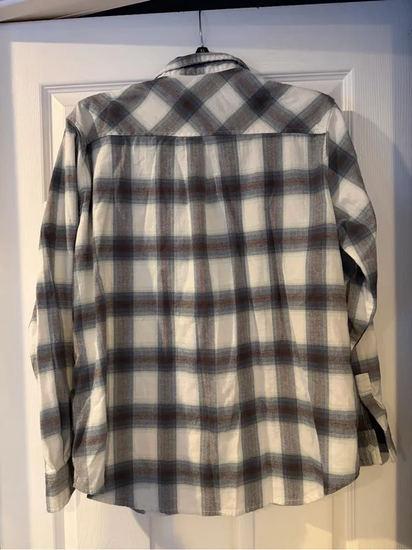 Weatherproof Plaid Shirt Jacket in White, Blue & Brown - Image 2
