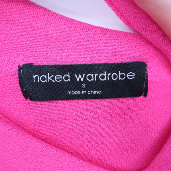 Naked Wardrobe Neon Pink Asymmetrical One Shoulder Mini Bodycon Dress Small - Image 4
