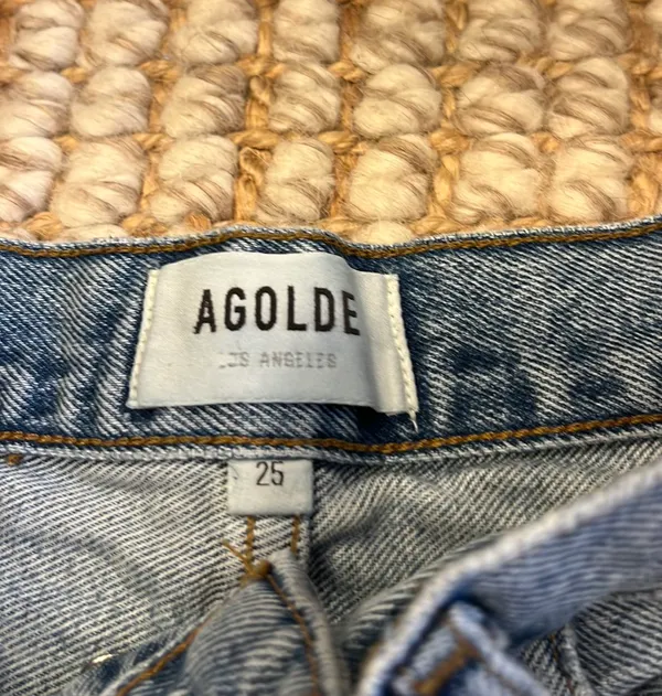 AGOLDE High Waisted Jean Shorts - Image 4