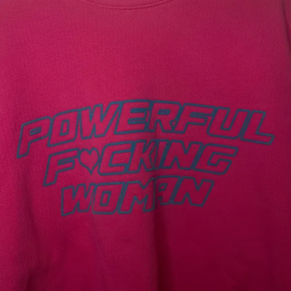Good American x‎ The Phluid Project Powerful F*cking Woman Pink Sweatshirt Sz 2 - Image 3