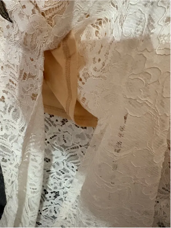 Crystal Doll White Floral Lace Slit Maxi Skirt Size 9 NWT - Image 6