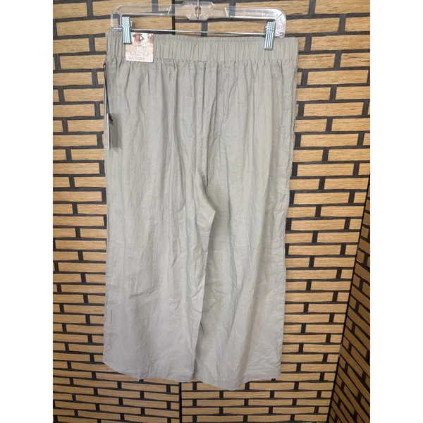 Sincerely Jules Tan Wide Leg‎ Crops Size Large - Image 3