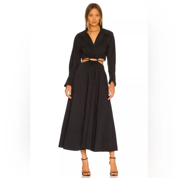 Young Fabulous & Broke YFB Derby Cutout Midi Brown Shirtdress‎ Dress Size Small - Image 14