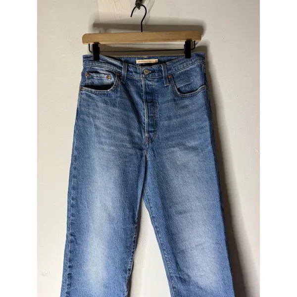Levi's Ribcage‎ straight ankle jeans blue size 29 - Image 3