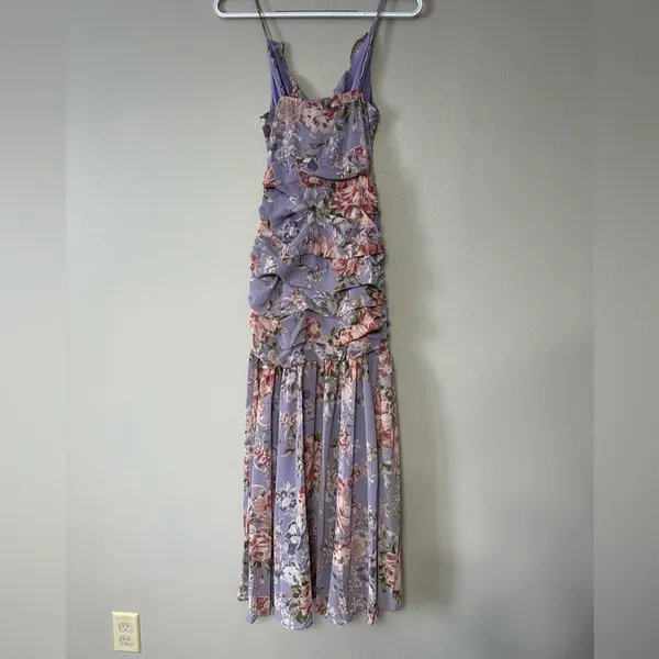 Free People ASTR The Label Kiana Floral Ruched Midi Dress Size XS - Image 11