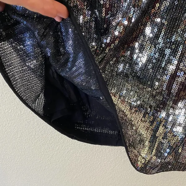 Urban Outfitters Silver Sequins Mini Dress Bodycon Spaghetti Strap Sz M NWT - Image 8