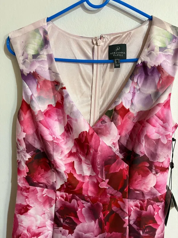 Adrianna Papell Pink Floral Dress - Size 8 - Image 3