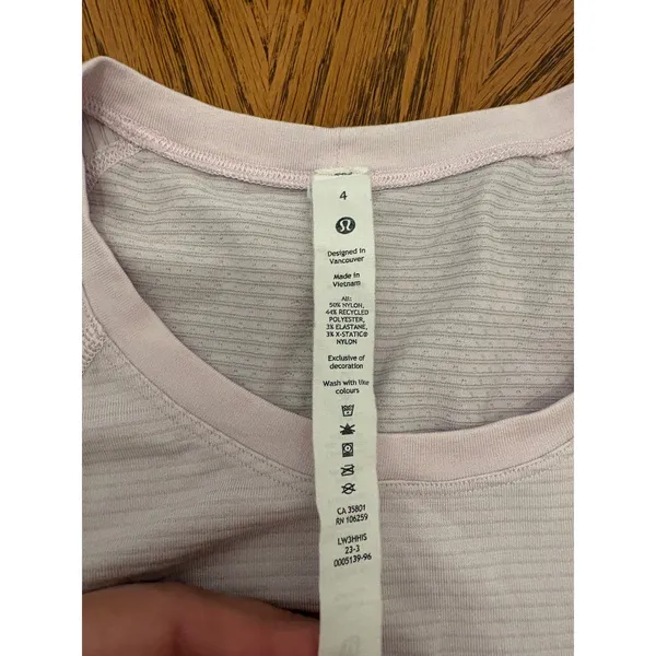 Lululemon Swiftly Tech Long Sleeve 2.0 Women 4 Pink Lavender Activewear Top - Image 3