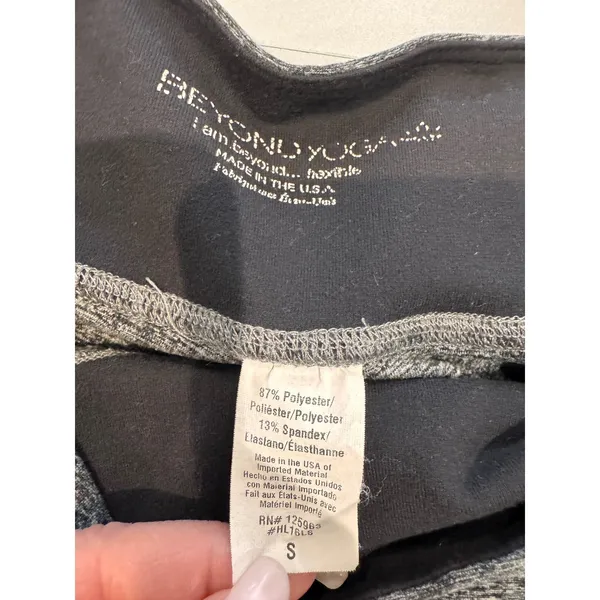 Beyond Yoga‎ Womens Gray Heathered Leggings Strappy Ankle Size S - Image 3