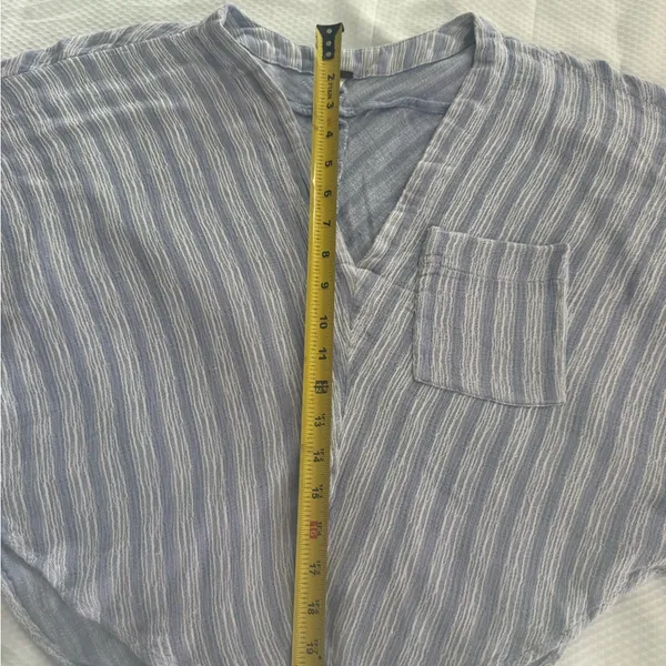 Free People Blue and White Striped Blouse - Image 14