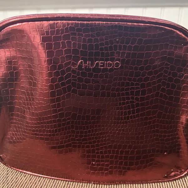 Shiseido Metallic Red Makeup Pouch - Image 4