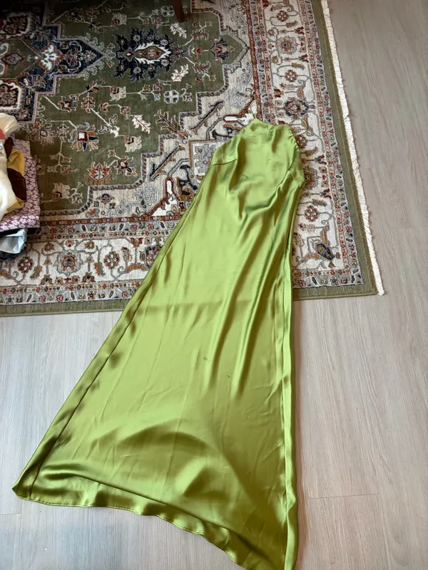 Zara Satin Halter Maxi Dress - Image 2