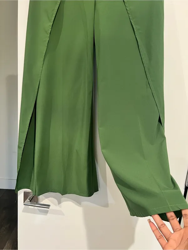 Olive Green Cape Overlay Pant - Image 6