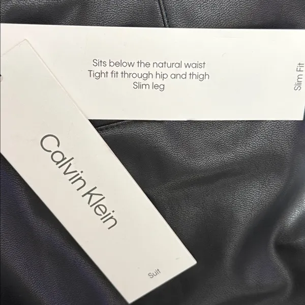 CALVIN KLEIN Faux Leather Ankle Pant 16 Black $109 Retail NWT - Image 4