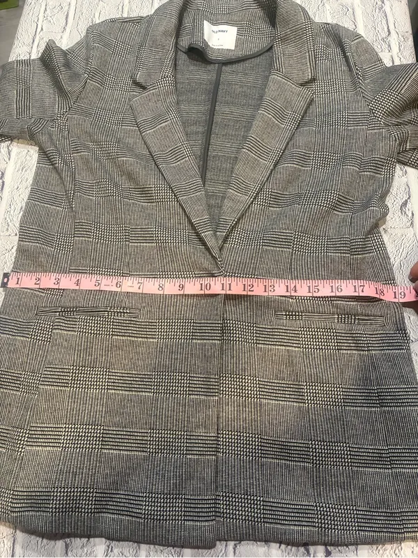 NWOT Old Navy Gray Glen Plaid‎ Open-Front Blazer - Image 11