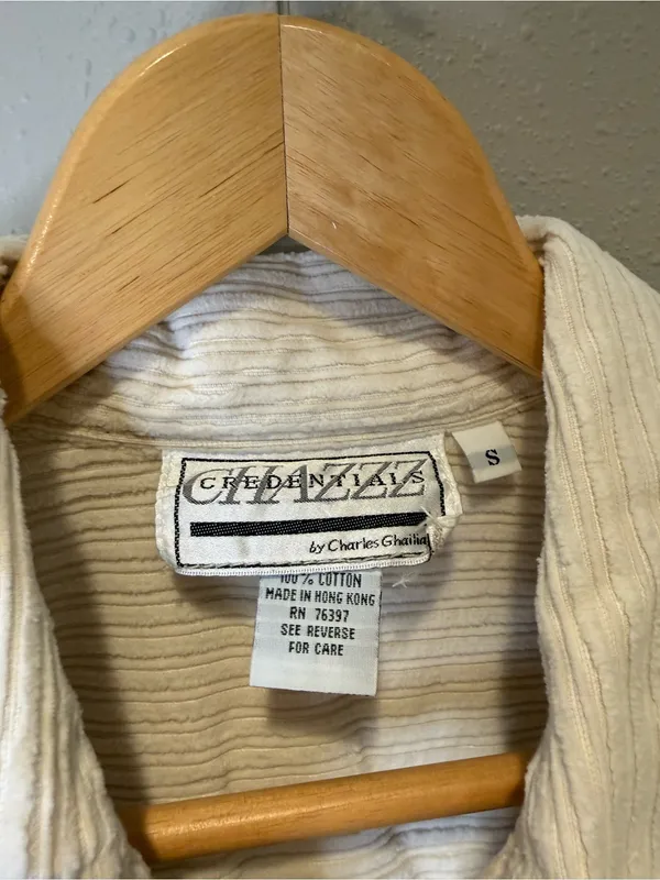 Vintage Chazzz Credentials Cream Corduroy Zip Front Jacket Shacket size small - Image 3