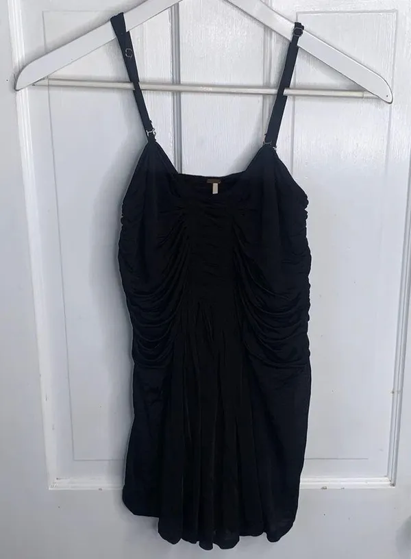 Free People Vacation Vibes Black Tank Top W-098 Sz M - Image 5