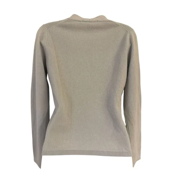 EVELYN GRACE 100% CASHMERE Light Blue V-NECK PULLOVER SWEATER SIZE Small - Image 2