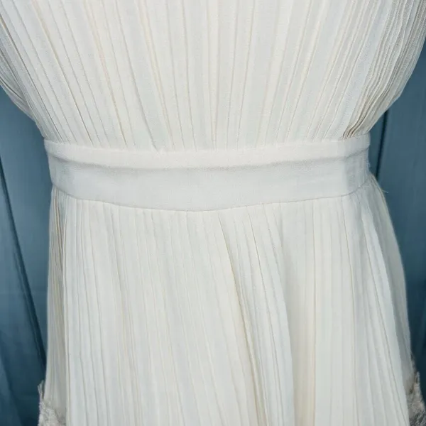 NWT Just Me Women's Pink Lace Ruffle Tiered Boho Sleeveless Pleated Dress Size M - Image 6