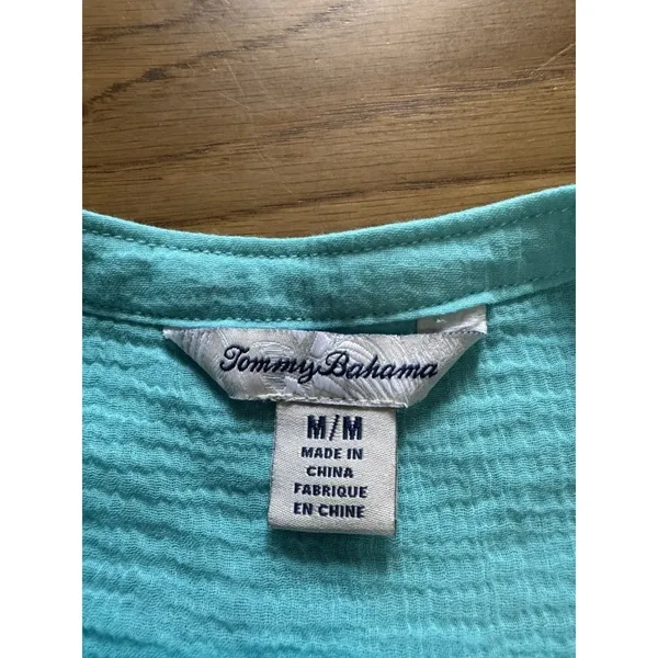 Tommy Bahama Women Size Medium Button‎ Front Lightweight Cotton Sleeveless Sheer - Image 3