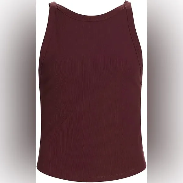OUTDOOR VOICES SuperForm Rib High Neck Tank Top in Shiraz Size L - Image 3