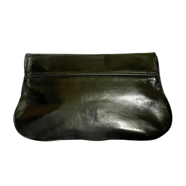 Tory Burch Black Leather Logo Clutch Handbag Evening Bag - Image 3