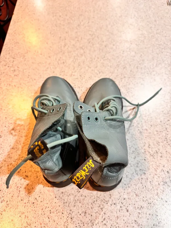Dr. Martens Teal Leather Boots - Image 4