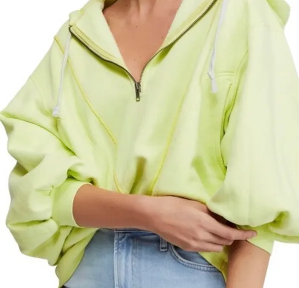 Free People Lime Quarter Zip - Image 3