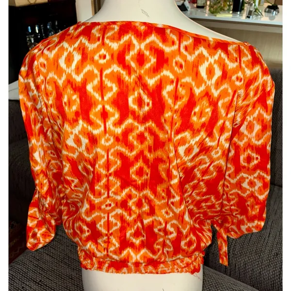 Michael Michael Kors Orange Long-sleeve Top, Sz M - Image 4