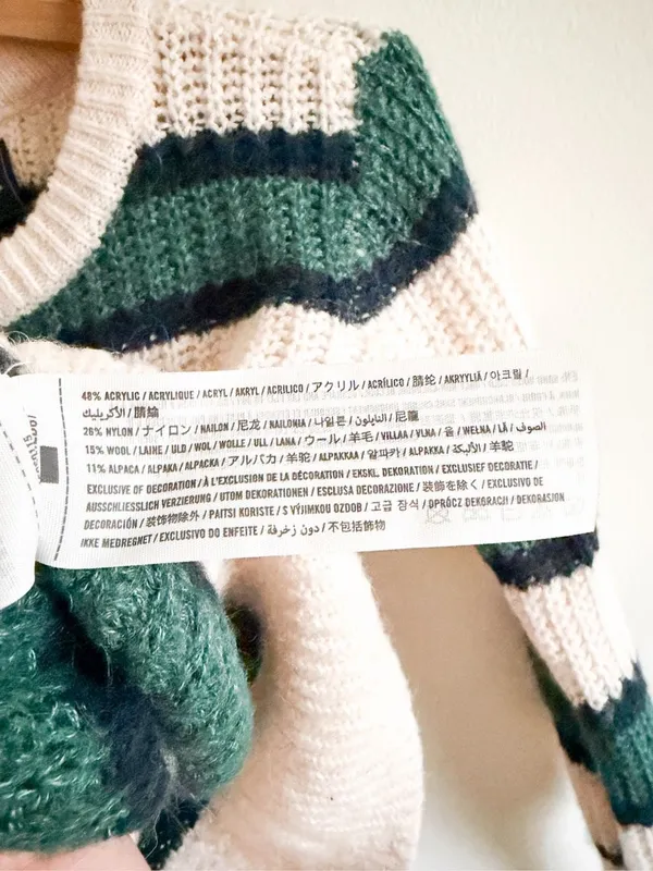 Abercrombie and Fitch Alpaca Wool Blend Colorblock Stripe Sweater Size XS - Image 6