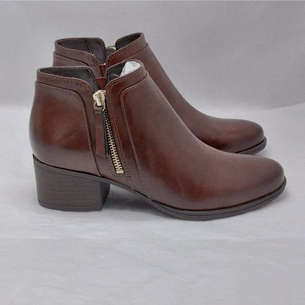Naturalizer Womens Ankle Boots Size 7.5 Brown Comfort Western Booties Cowgirl - Image 3