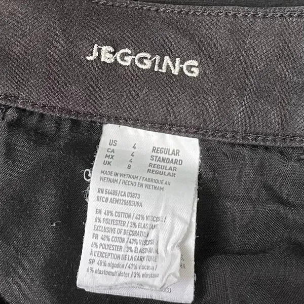 American Eagle Size 4 Black Stretch Distressed Denim Jeans Jegging Skinny Emo - Image 7