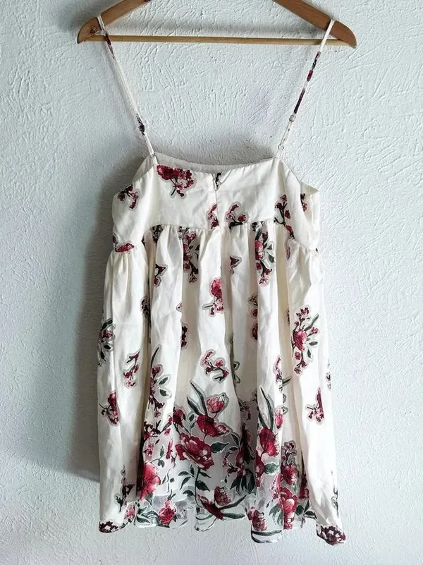 Storia Floral Babydoll Strapless Dress Sz Medium Romantic Coquette - Image 5