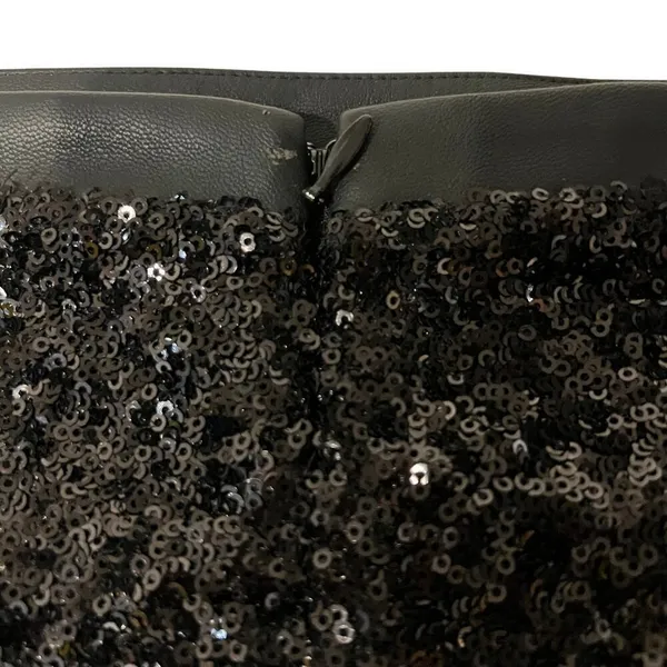 Express Vintage Black Sequin Pencil Skirt Midi Sz 00 Cocktail Festive Holiday - Image 4
