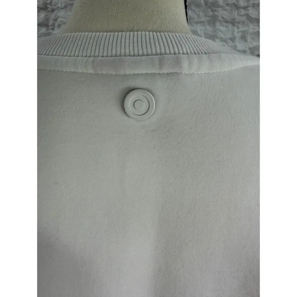 Hunter for Target Womens L White Cropped Embossed Logo Tape Sleeve Sweatshirt - Image 6