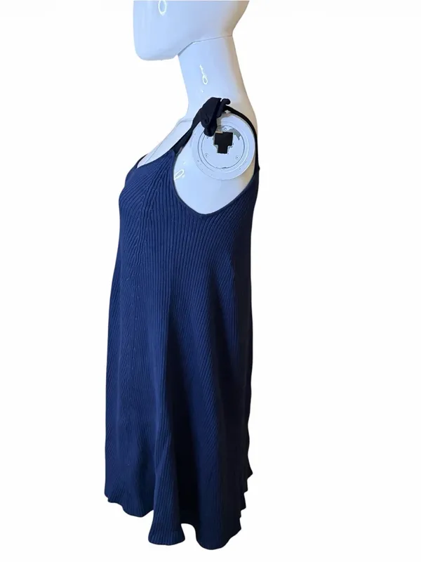 Zara Ribbed Tie-Shoulder Swing Mini Dress - Image 4
