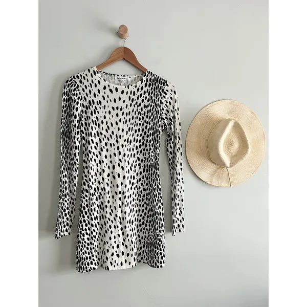 Reformation‎ | Kenmare Long Sleeve Knit Minidress In Cheetah | Sz S - Image 2