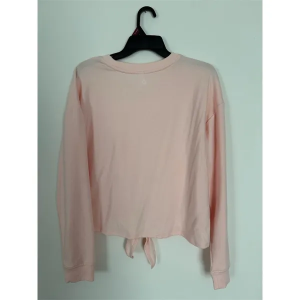 90 Degree by Reflex Sweatshirt Womens M Pink Tie-Front Crew Neck Pullover - Image 2