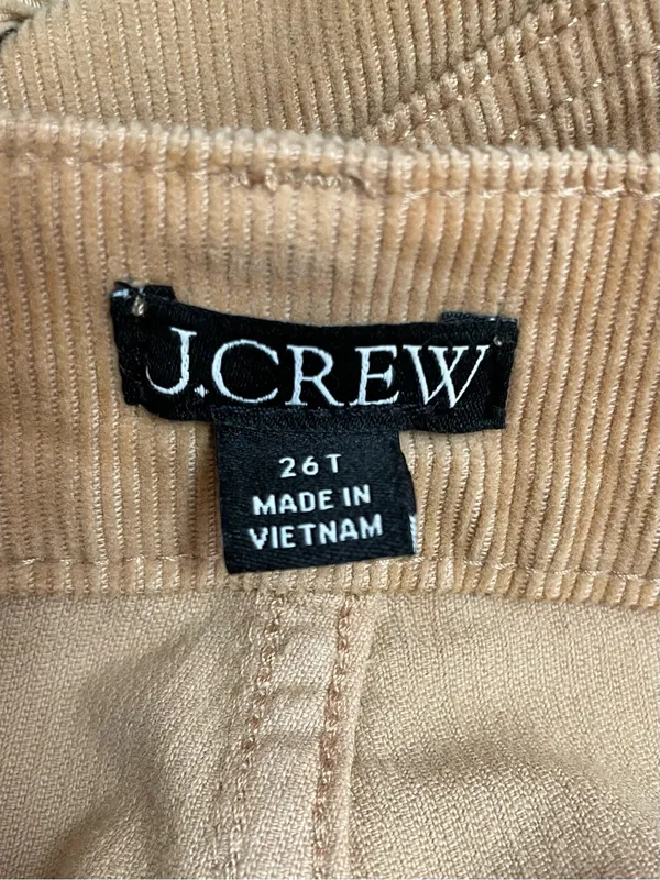J. Crew Tall Wide Leg Corduroy Pants 26T Tan High Rise Trouser Jeans Stretch - Image 7