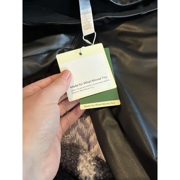 NWT Halara Black Faux Leather Full Length Leggings Pants Size Medium - Image 10