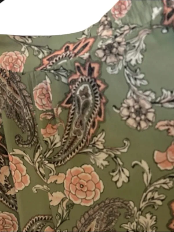 Paisley Floral Wide Leg Pants — Olive & Blush - Image 5