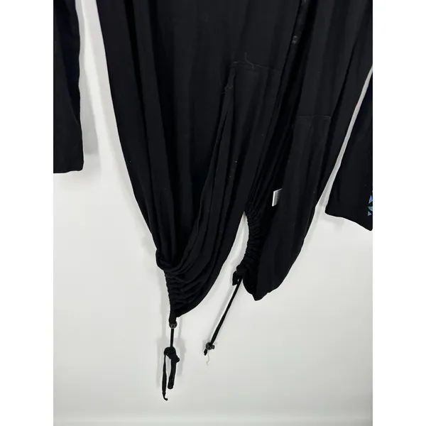 Lauren Moshi Beverly Hills Black Horse Boho Button‎ Front Hoodie Shirt Small - Image 4