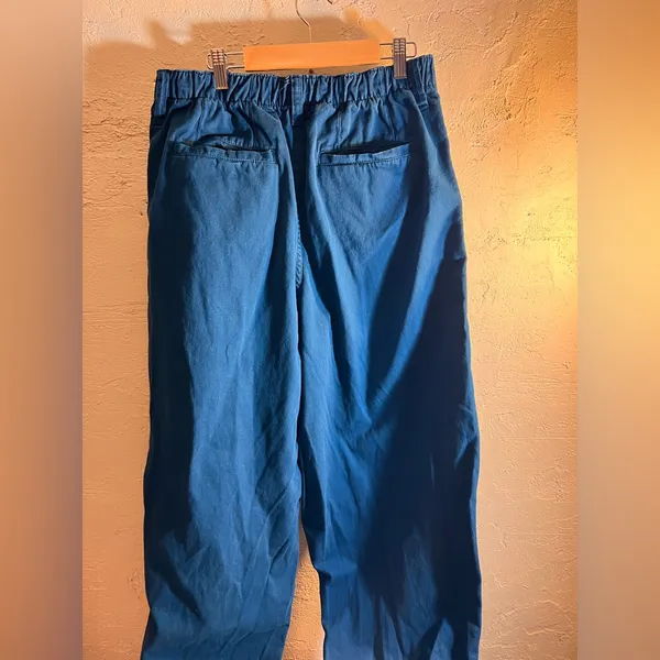 Urban Outfitters Blue Jogger Pants denim blue elastic baggy drawstring ankle Y2K - Image 10