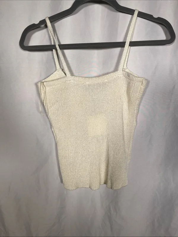 Zara Womens Linen Blend Twist Front Knit Top Medium New Cream 3920/103/712/M - Image 7