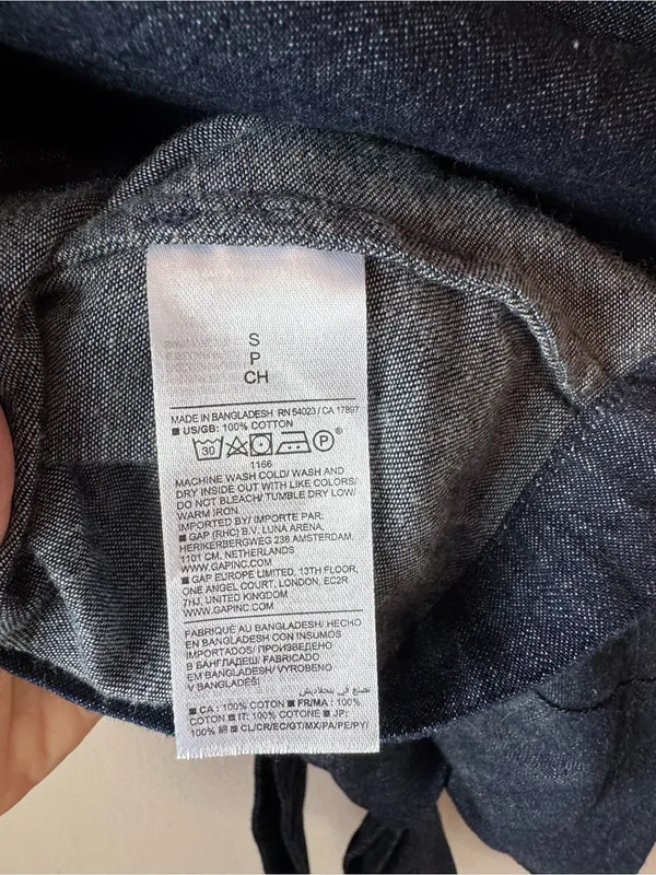 Banana Republic NWT Women’s Denim Cropped Tie Shirt Blouse Size Small - Image 10