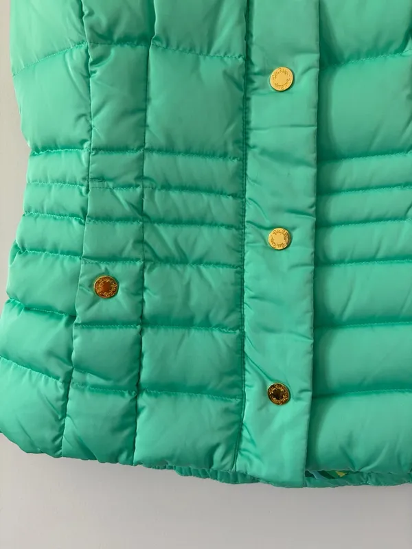 Lilly Pulitzer Isabelle Teal Green Sleeveless Down Filled Puffer Vest S - Image 3