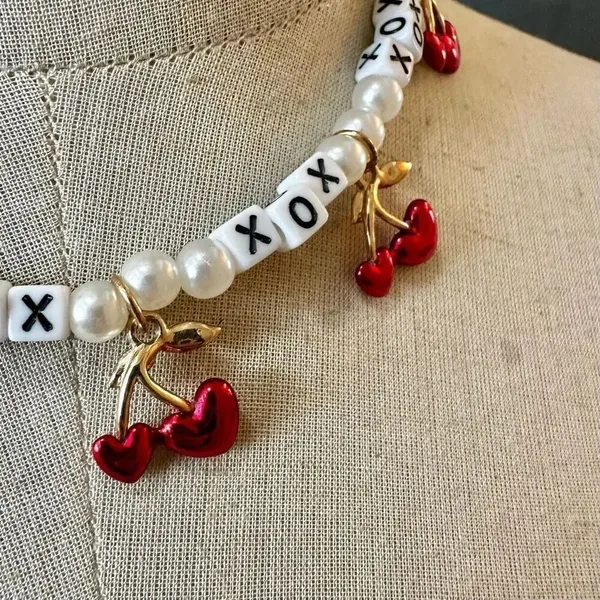 Betsey Johnson RED HOT HEARTS CHERRY NECKLACE - Image 10
